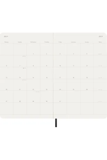 Kalendarz 2026 12M Moleskine L mi�kka oprawa czarny 13x21cm