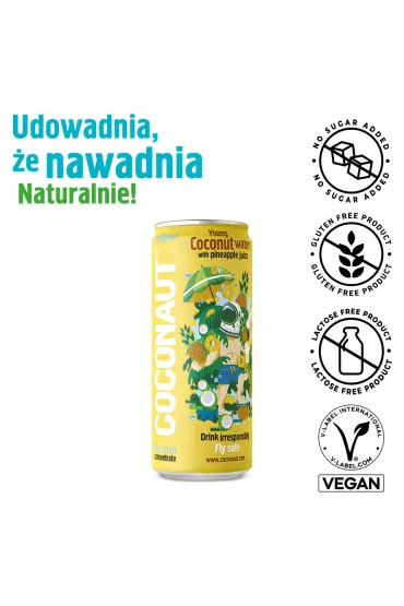Coconaut Woda kokosowa z modego kokosa z sokiem ananasowym 320 ml