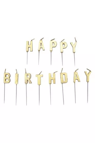 Amscan Zestaw �wieczek "happy birthday" z�ote