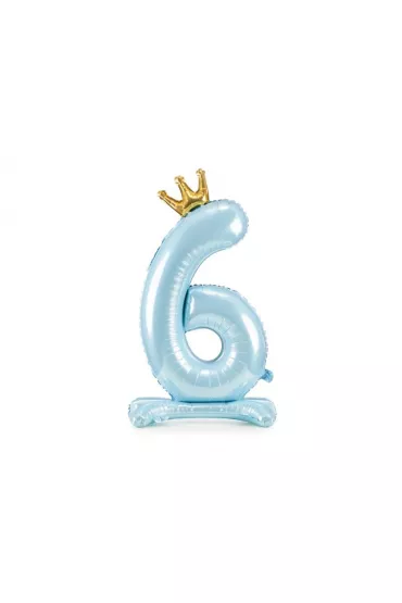 PartyDeco Stoj�cy balon foliowy 6 b��kitny 84cm