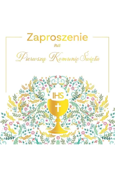 Henry Zaproszenie Komunia pattern IHS 5 szt.