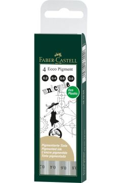 Faber-Castell Cienkopis Ecco Pigment w etui 4 szt.