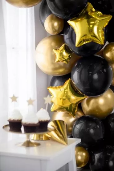 PartyDeco Balony foliowe Gwiazdka, 12cm, z�oty: 1op./25szt.