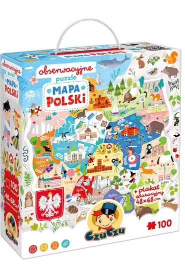 Puzzle obserwacyjne 100 el. Mapa Polski Bright Junior Media