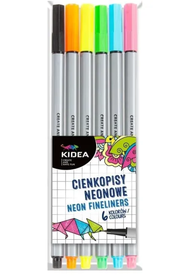 Derform Cienkopisy neonowe 6 szt.