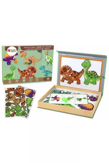 Puzzle magnetyczne z motywem dinozaur�w LeanToys