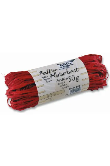 Folia Paper Rafia naturalna, czerwona, 50g 50 g