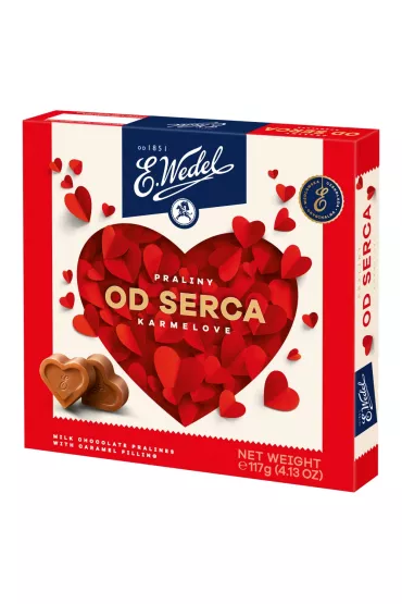 E.Wedel Bombonierka praliny od serca karmelove 117 g