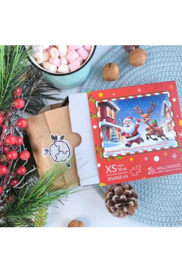 Puzzle 50 drewniane �wi�ty Miko�aj z Reniferem Alexander