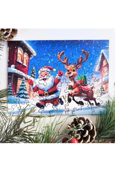 Puzzle 50 drewniane �wi�ty Miko�aj z Reniferem Alexander