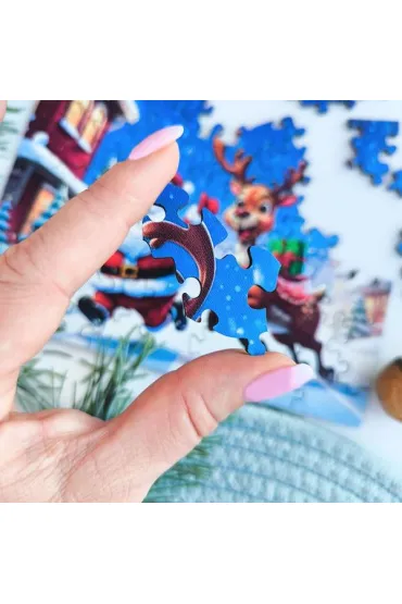 Puzzle 50 drewniane �wi�ty Miko�aj z Reniferem Alexander