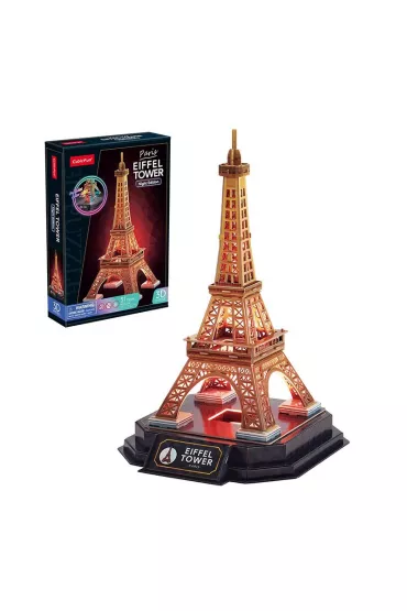 Puzzle 3D Wie�a Eiffla LED Cubic Fun