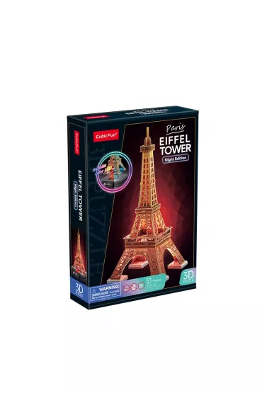 Puzzle 3D Wie�a Eiffla LED Cubic Fun