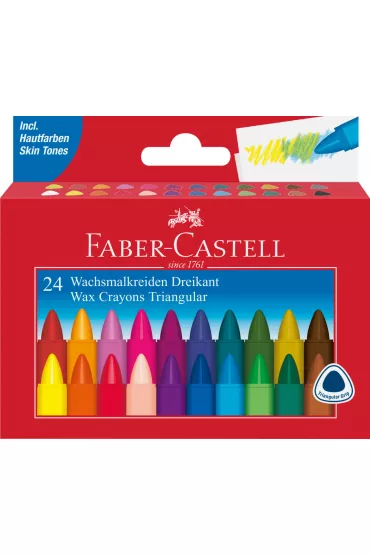 Faber-Castell Kredki �wiecowe tr�jk�tne 24 kol. opak. kartonowe 24 szt.