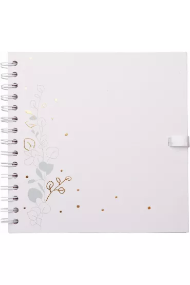 Happy Color Album na spirali Botanic, ze wst��k�, 20x20cm, 30 ark, bia�e, 180 g/m2 30 kartek