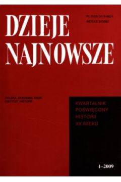 Dzieje najnowsze. Kwartalnik po�wi�cony historii XX wieku. Rocznik 2009 nr 1 - praca zbiorowa