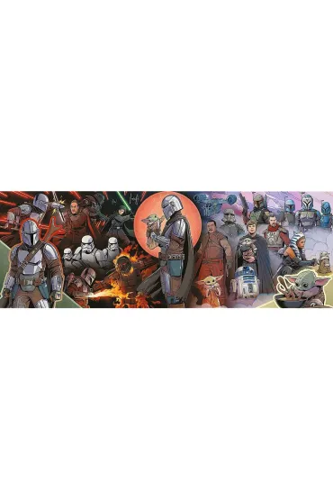 Puzzle panoramiczne 1000 el. Star Wars. Przygody Mandaloriana Trefl