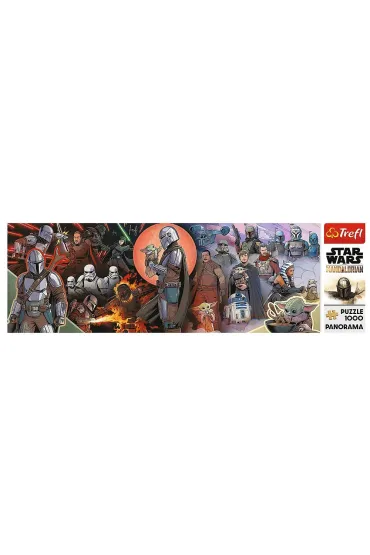 Puzzle panoramiczne 1000 el. Star Wars. Przygody Mandaloriana Trefl