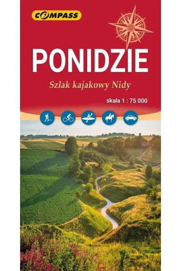 Ponidzie Szlak kajakowy Nidy mapa skala 1 : 75 000