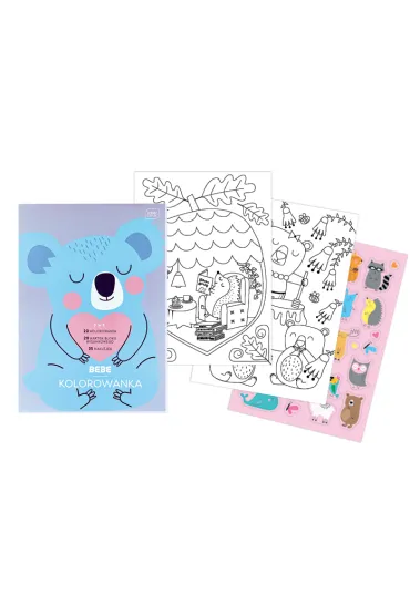 Blok kolorowanek z naklejkami A4 BB Pastel