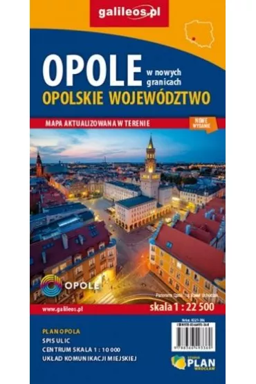 Mapa Wojew�dztwo opolskie. Opole w nowych granicach. Skala 1: 22 500
