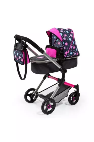 W�zek dla lalek r�owo-czarny Neo Vario Bayer