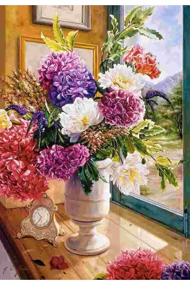 Puzzle 1000 el. Martwa natura z hortensjami Castorland