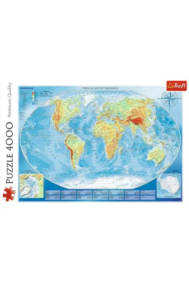 Puzzle 4000 el. Wielka mapa fizyczna �wiata Trefl