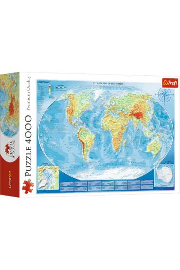 Puzzle 4000 el. Wielka mapa fizyczna �wiata Trefl