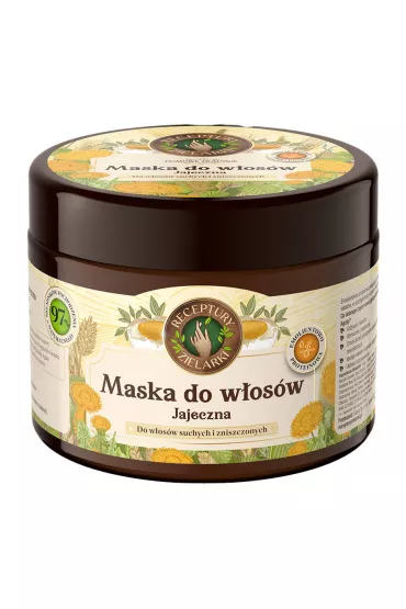 Receptury Zielarki Jajeczna maska do w�os�w suchych i zniszczonych emolientowo-proteinowa 300 ml