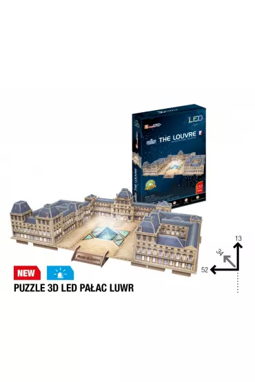 Puzzle 3D 137 el. Pa�ac Luwr LED Cubic Fun