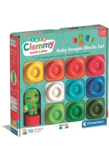 Clemmy klocki mi�kkie 10el Dragon CLEMENTONI 17980  CLM