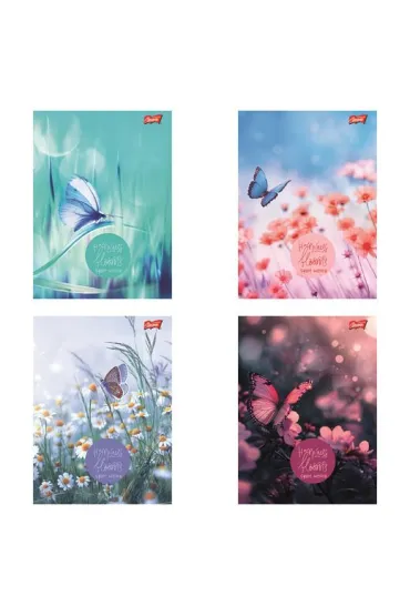 St. Majewski Zeszyt A5 96 kartek linia. Ok�adka laminowanalakier miejscowy UV 70 g/m2. Butterfly Meadow