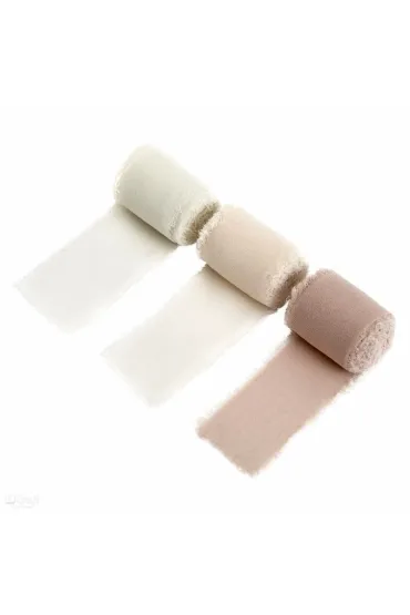 Dalprint Tasiemki szyfonowe Cream Beige 4 cm x 5 m x 3 szt. 15 m