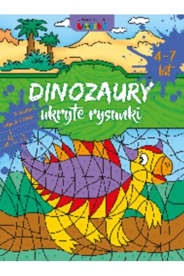 Dinozaury - Ukryte rysunki. Kolorowanka wed�ug kodu/ klucza/ liczb/ numer�w