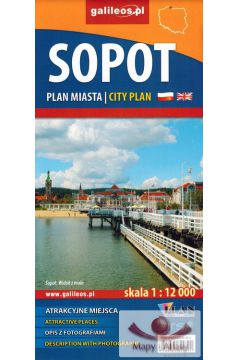 Sopot. Plan miasta polsko - angielska 1:12 000