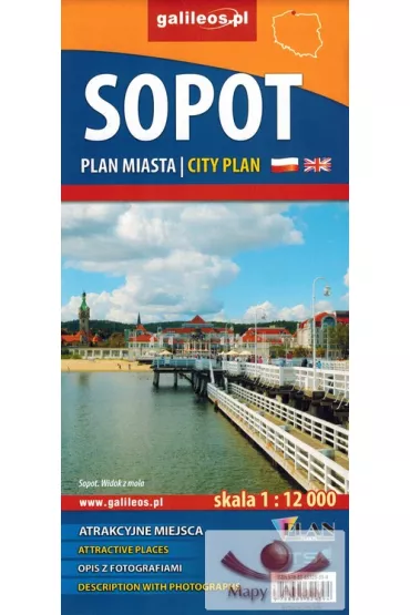 Sopot. Plan miasta polsko - angielska 1:12 000