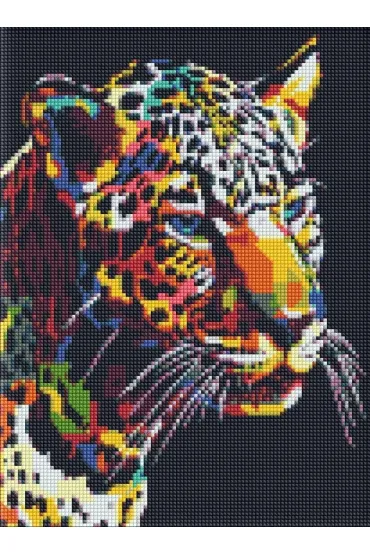 Ideyka Diamentowa mozaika - Jaguar pop-art 30x40cm