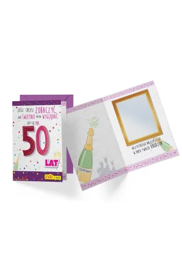 Kukartka Karnet B6 DK-488 Urodziny 50 lusterko
