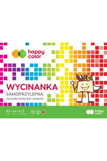 Happy Color Blok Wycinanka samoprzylepna A4, 8 ark 8 kartek