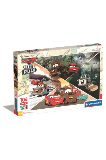 Puzzle 104 el. Maxi SuperColor. Disney Cars Clementoni