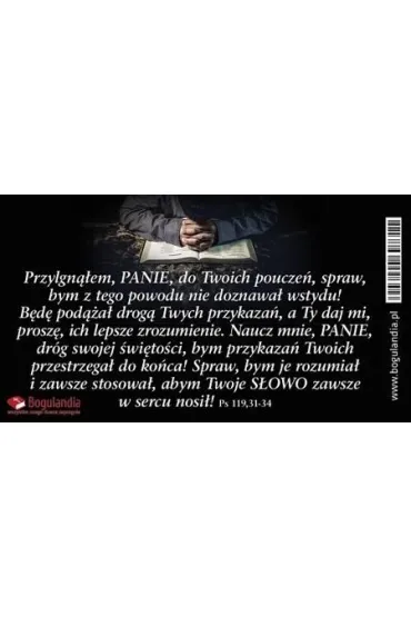 Magnes na lod�wk�. Przylgn��em, Panie, do Twoich poucze�, spraw, bym z tego powodu nie doznawa� wstydu! B�d� pod��a� drog� Twych przykaza�, a Ty daj mi, prosz�, ich lepsze zrozumienie. Naucz mnie Panie dr�g swojej �wi�to�ci, bym przykaza� Twoich przestrze
