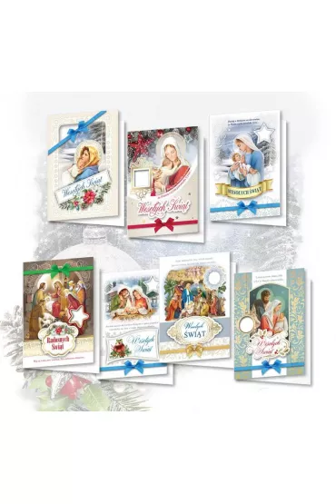 Top Graphic Karnet Bo�e Narodzenie z op�atkiem, religia mix 10 szt.