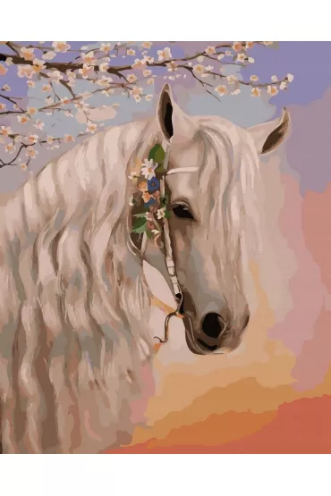 Twoje Hobby Malowanie po numerach - Ko� w kwiatach 40x50cm
