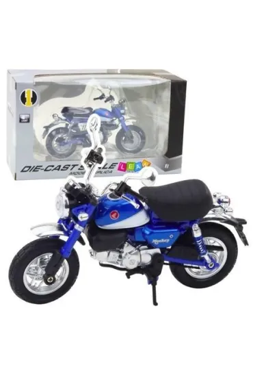 Motocykl retro metalowy ze �wiat�em niebieski 1:12 LeanToys