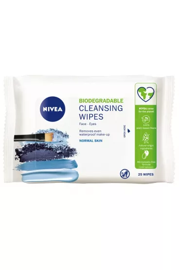 Nivea Biodegradable Cleansing Wipes biodegradowalne 3w1 od�wie�aj�ce chusteczki do demakija�u 25 szt.
