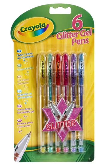 D�ugopis �elowy, 6 brokatowych kolor�w na blistrze Crayola *
