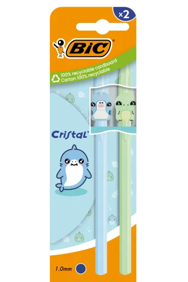 D�ugopis Cristal Figurine 1mm niebieski 2 szt BIC