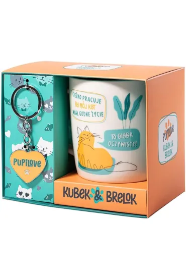 Be-Happy Gifts Prezent dla kociarzy Pupilove kubek i brelok