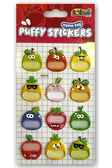 Naklejki Puffy Name Tag Fruits PENMATE